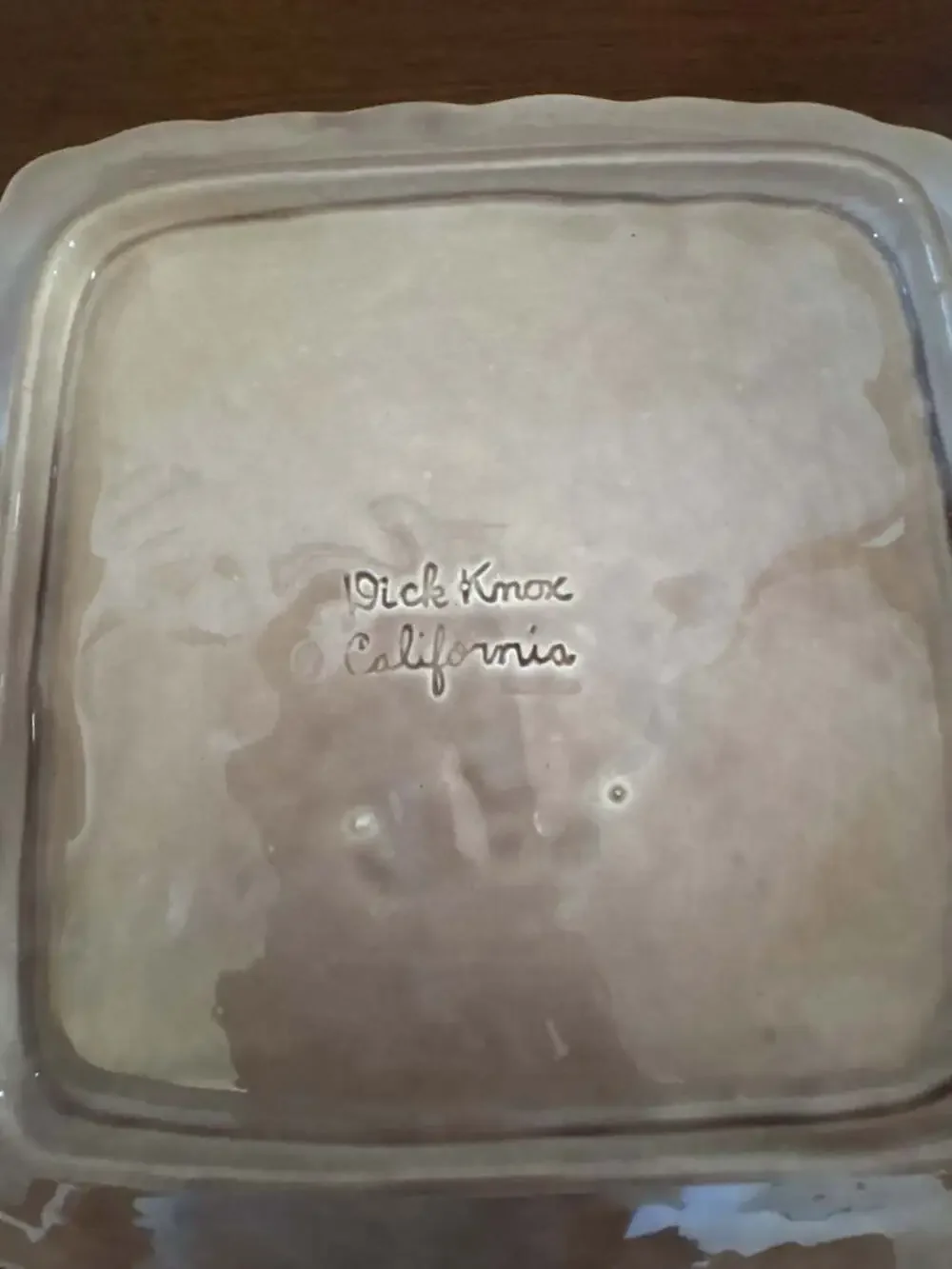 Vintage Dick Knox California Pottery Floral Relief Handled Tray Cottagecore